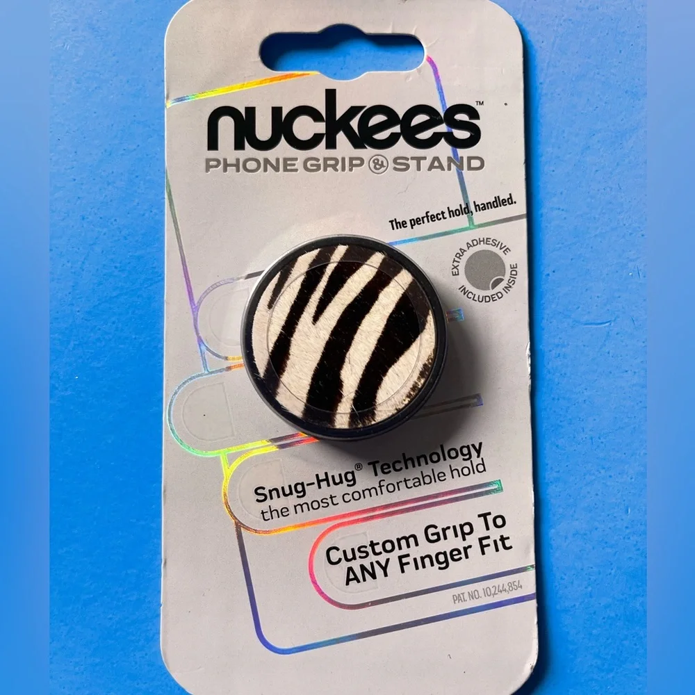 Nuckees Phone Grip & Stand - FUZZY ZEBRA
